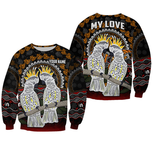 custom-personalised-australia-valentine-sweatshirt-aboriginal-couple-cockatoos-my-love