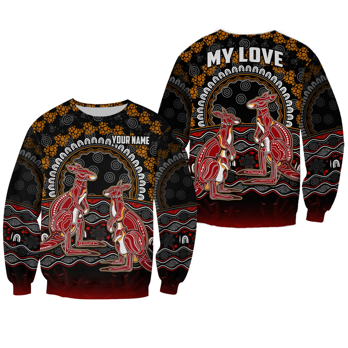 custom-personalised-australia-valentine-sweatshirt-aboriginal-couple-kangaroos-my-love