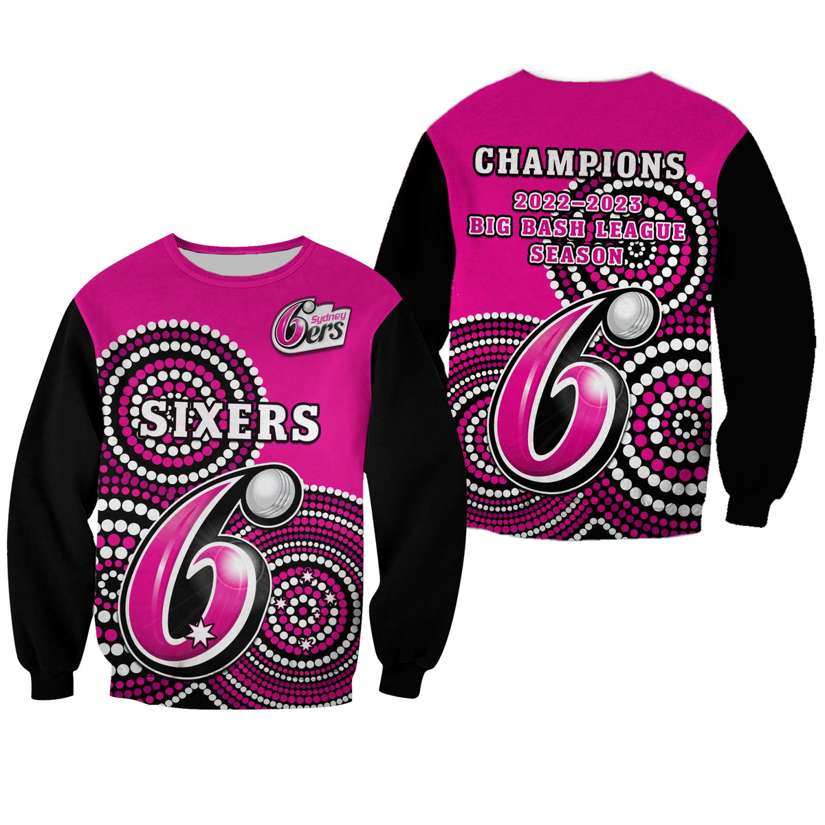 sydney-sixers-cricket-sweatshirt-champions-bbl12-proud-indigenous-art