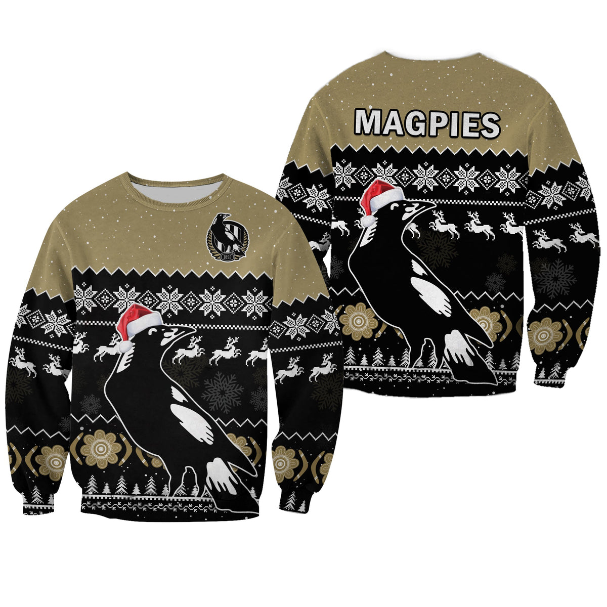 collingwood-football-sweatshirt-magpies-indigenous-merry-christmas