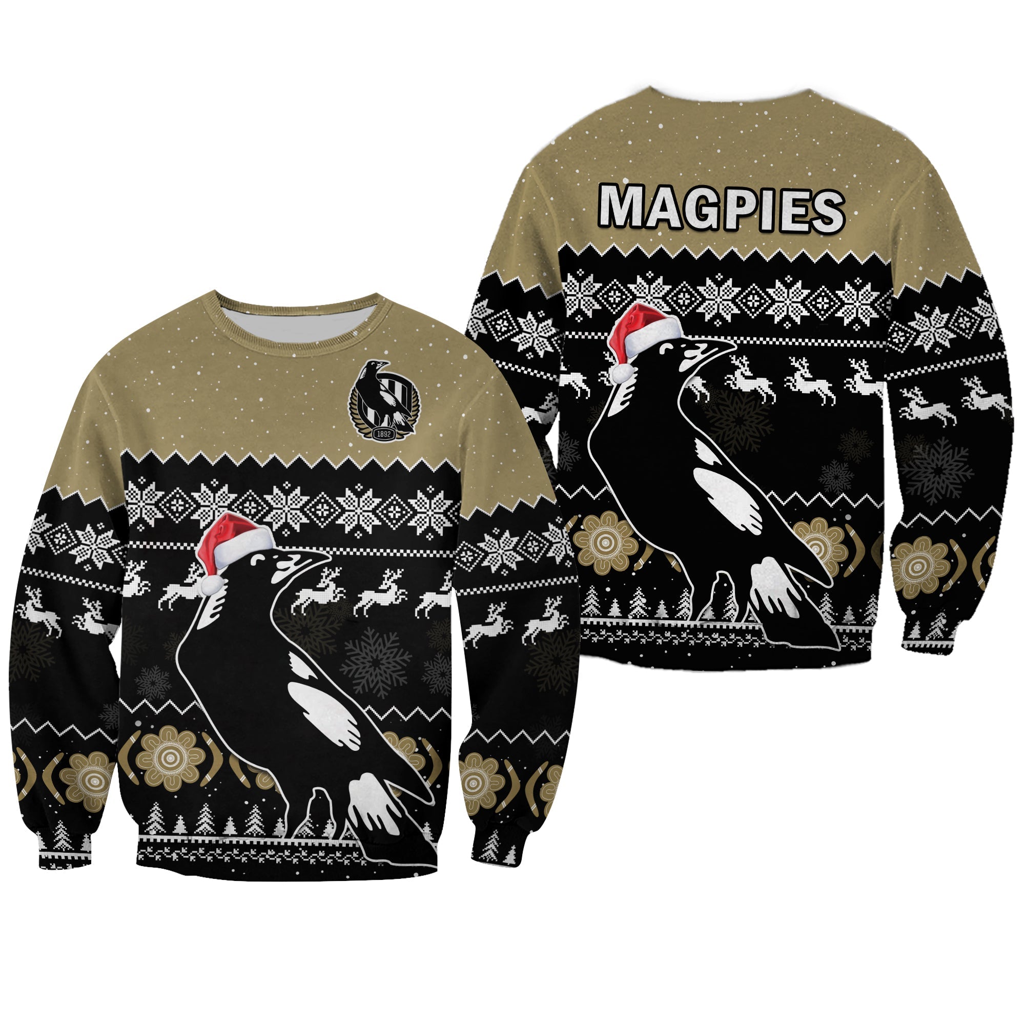 collingwood-football-sweatshirt-magpies-indigenous-merry-christmas