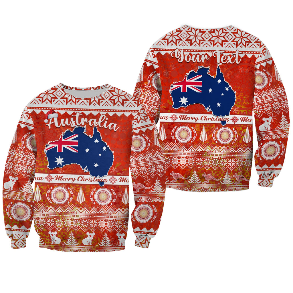 custom-personalised-australia-sweatshirt-australian-map-aboriginal-painting-merry-christmas