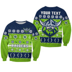 custom-personalised-raiders-christmas-sweatshirt-the-green-machine-aboriginal-art-merry-xmas