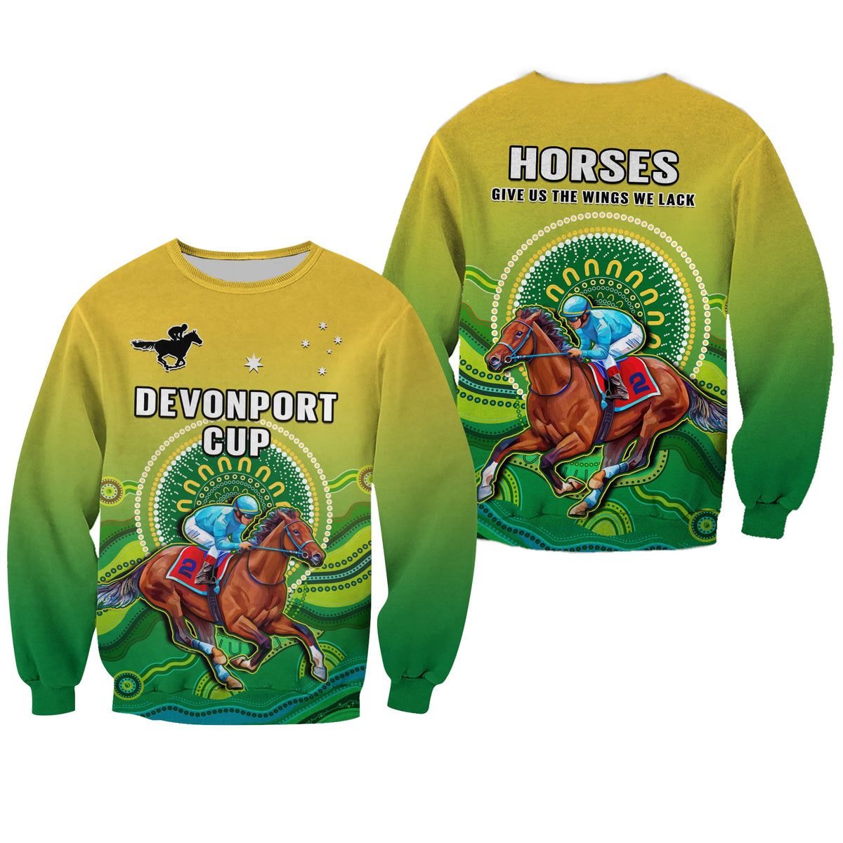 australia-devonport-cup-2023-sweatshirt-horse-racing-indigenous-art