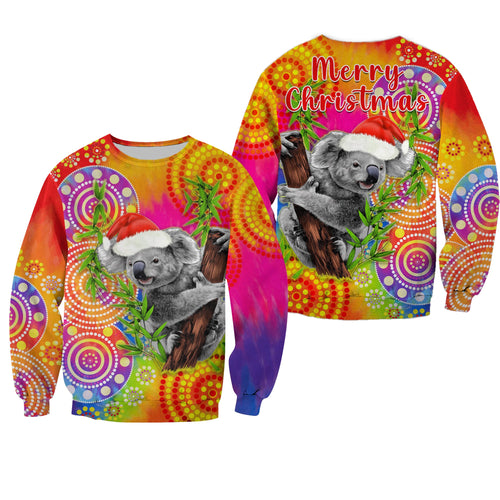 australia-koala-aboriginal-sweatshirt-rainbow-tie-dye-merry-christmas