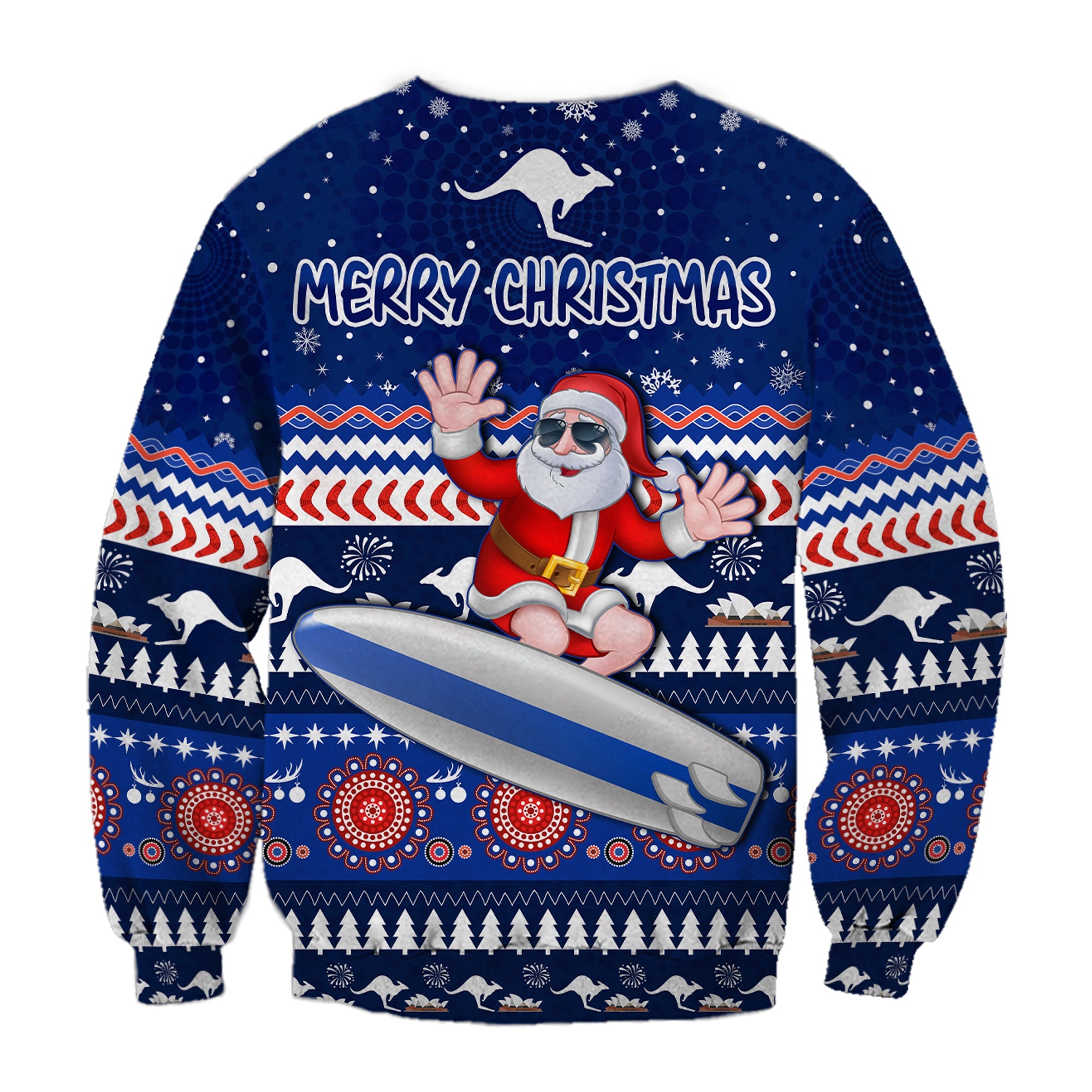 australia-christmas-sweatshirt-aussie-aboriginal-santa-claus-is-surfing-with-kangaroo