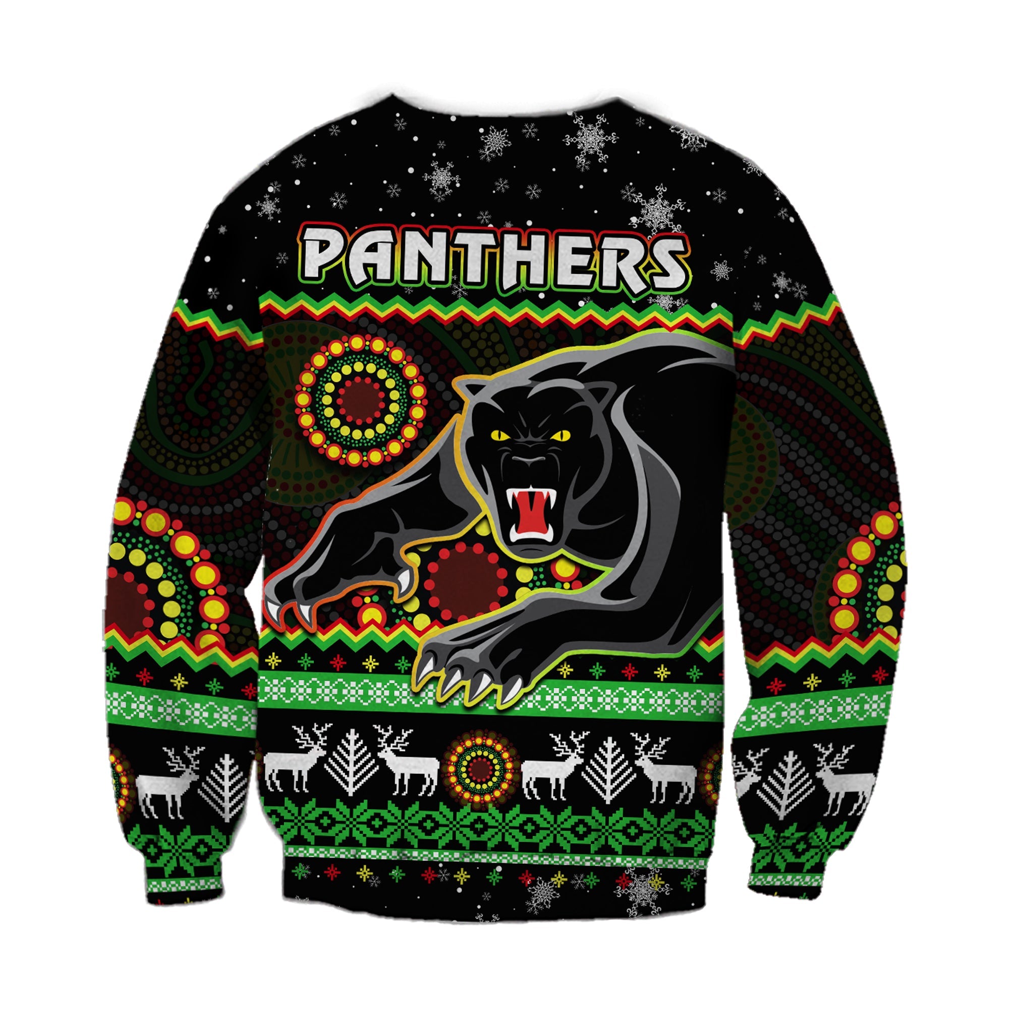 panthers-christmas-sweatshirt-aboriginal-pattern-penrith-black-version