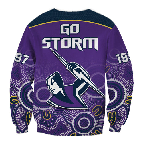 custom-text-and-number-melbourne-storm-rugby-sweatshirt-indigenous-boomerang-gradient-style