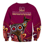 custom-text-and-number-maroons-rugby-sweatshirt-queensland-kangaroo-aboriginal-dot-paintings