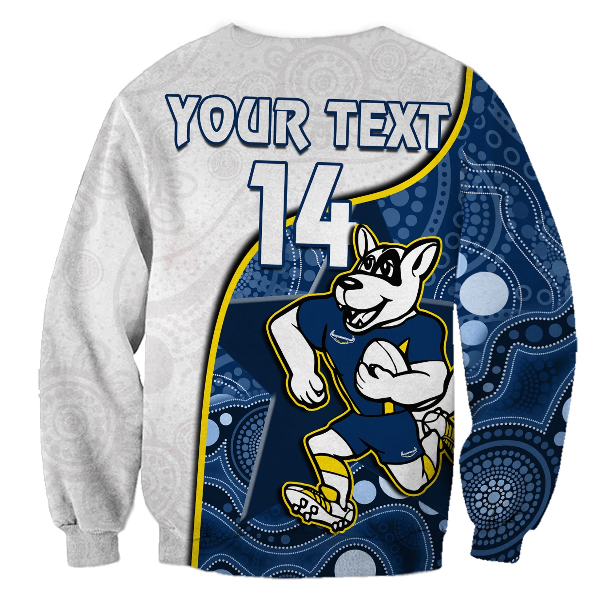 custom-text-and-number-cowboys-rugby-sweatshirt-macost-indigenous-pattern-2022-premiers