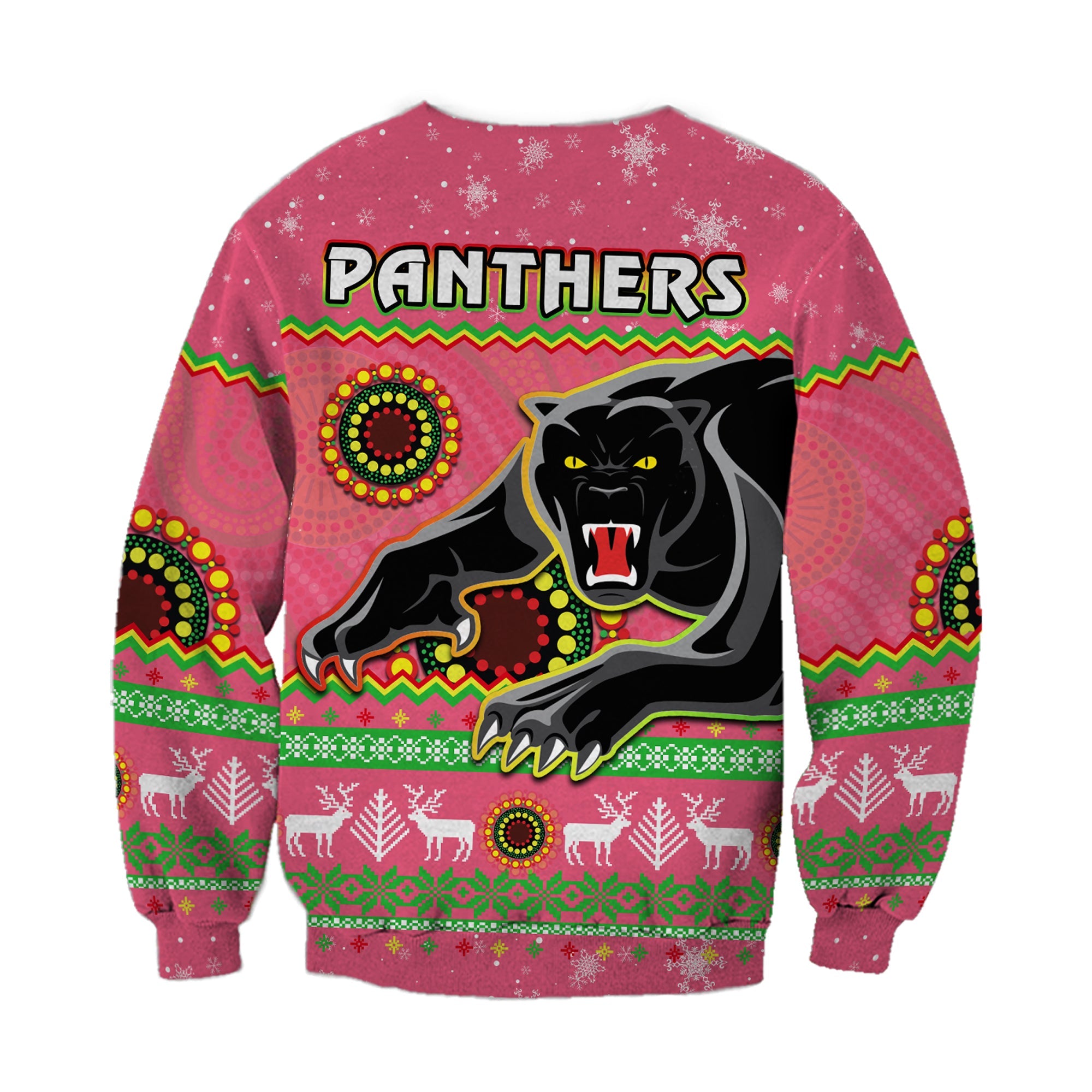 panthers-christmas-sweatshirt-aboriginal-pattern-penrith-pink-version