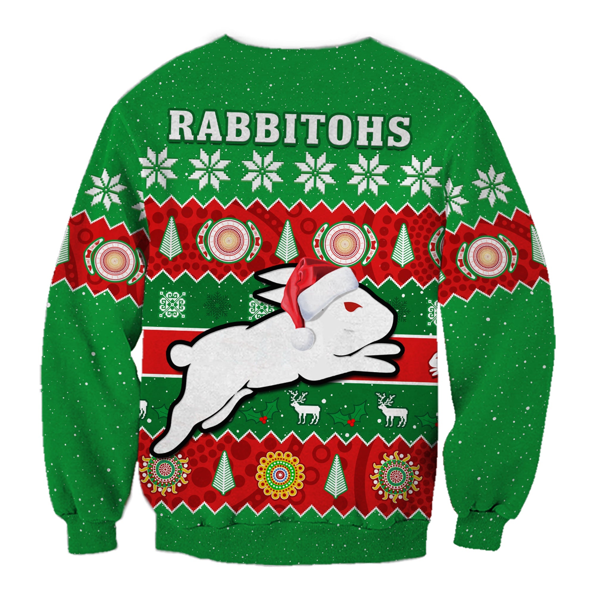 rabbitohs-christmas-sweatshirt-souths-aboriginal-art-merry-xmas