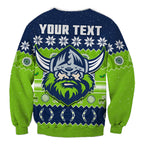 custom-personalised-raiders-christmas-sweatshirt-the-green-machine-aboriginal-art-merry-xmas