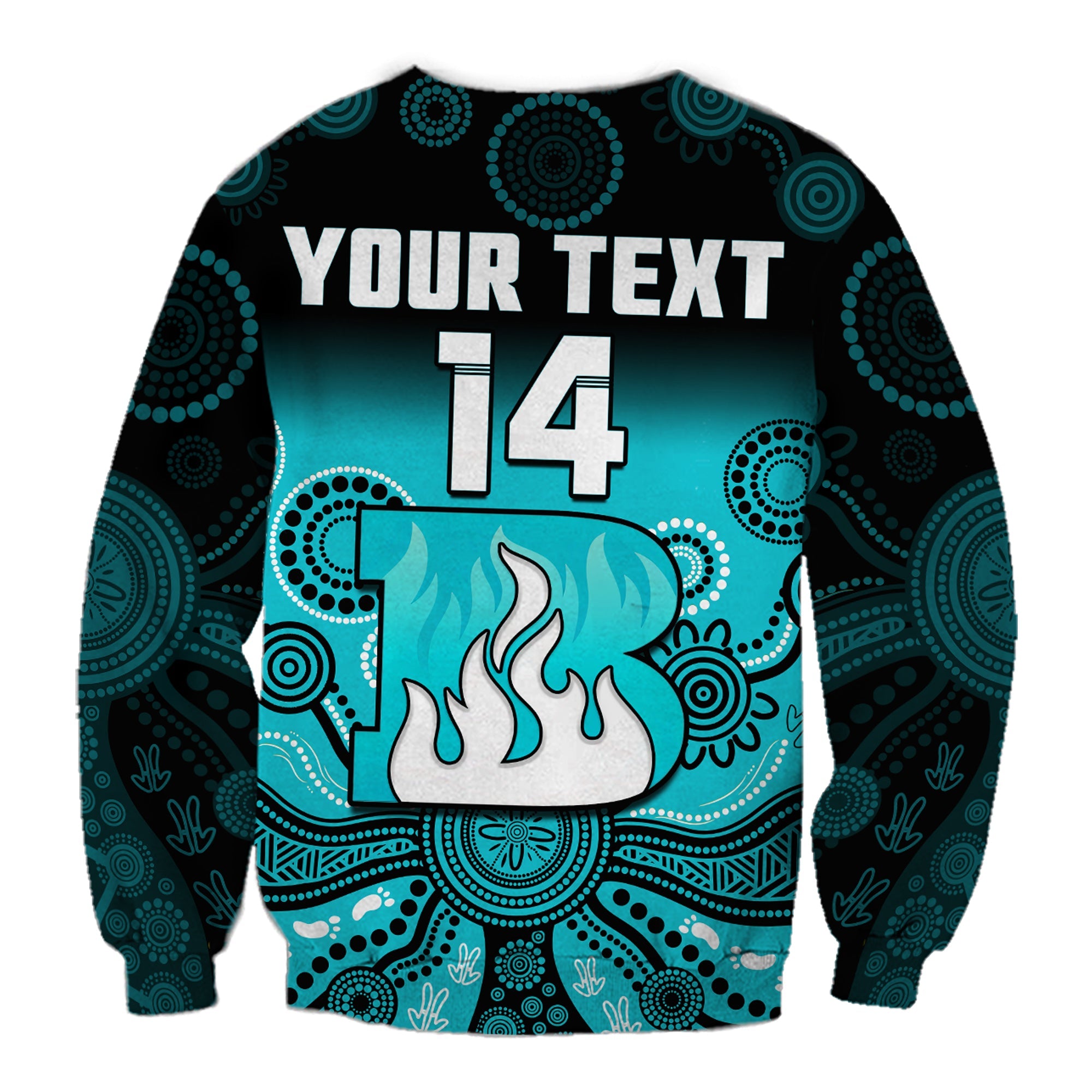 custom-text-and-number-brisbane-heat-sweatshirt-gradient-aboriginal-dot-painting
