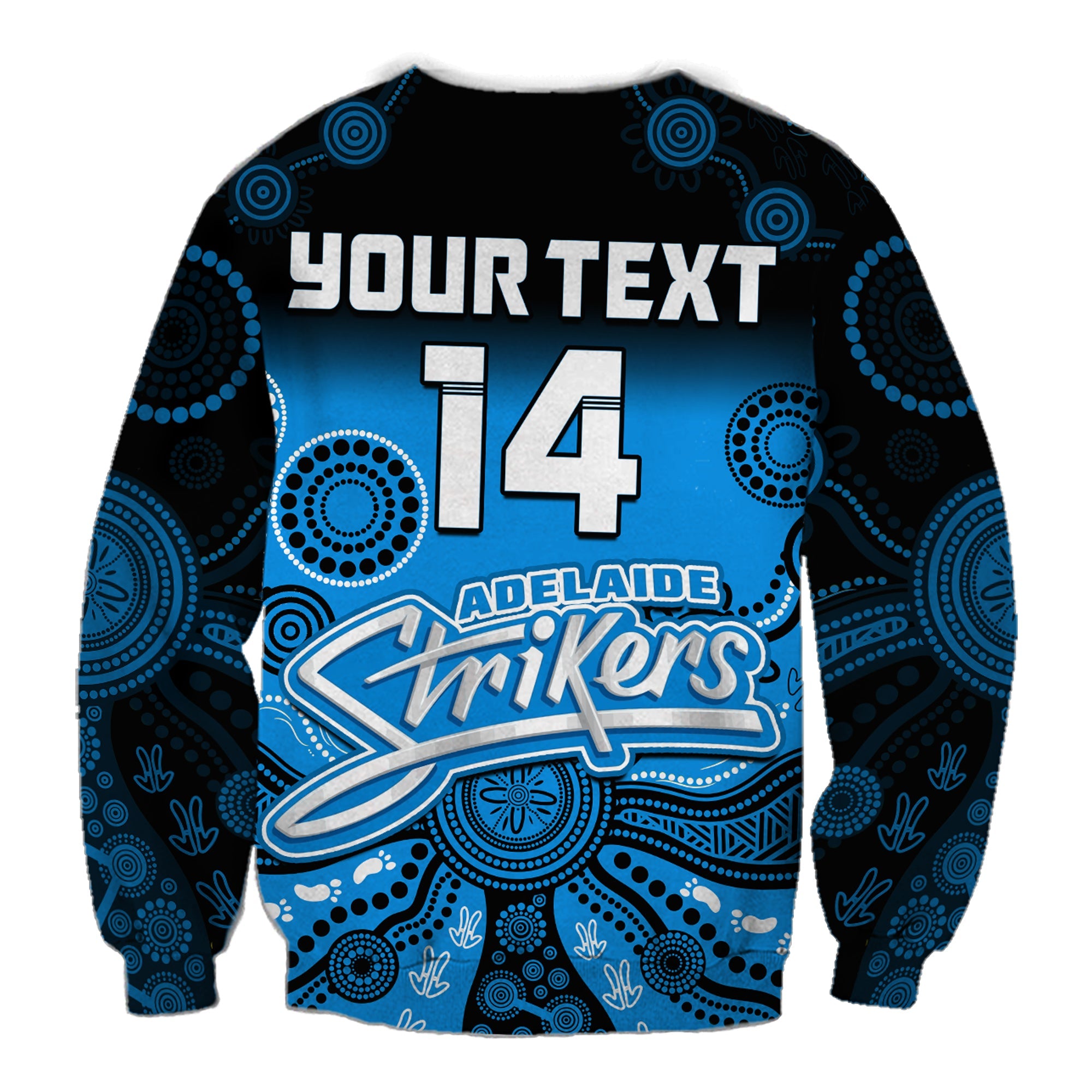 custom-text-and-number-adelaide-strikers-sweatshirt-gradient-aboriginal-dot-painting