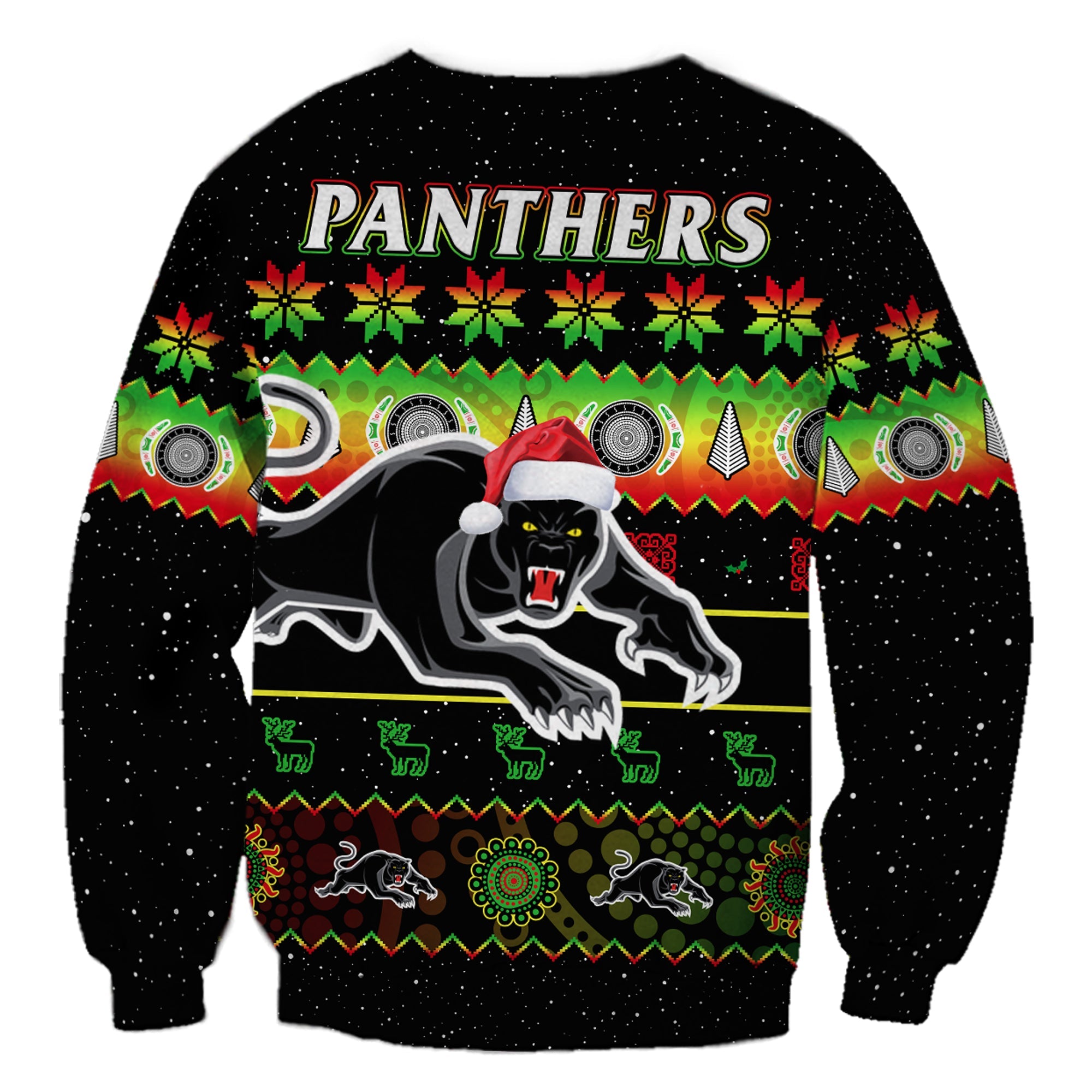 penrith-panthers-christmas-sweatshirt-the-riff-aboriginal-art-merry-xmas