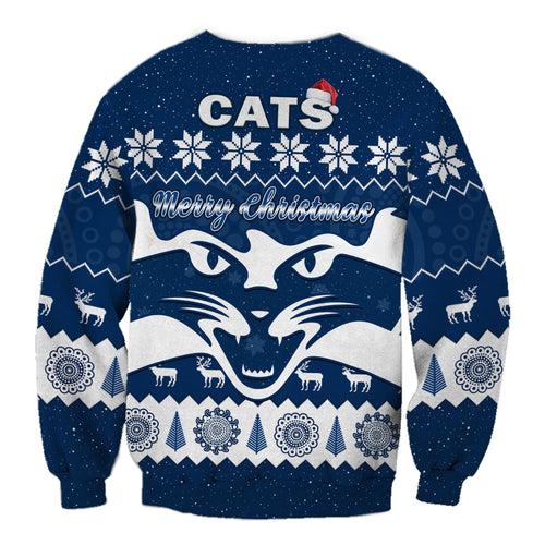 cats-football-christmas-sweatshirt-geelong-aboriginal-painting