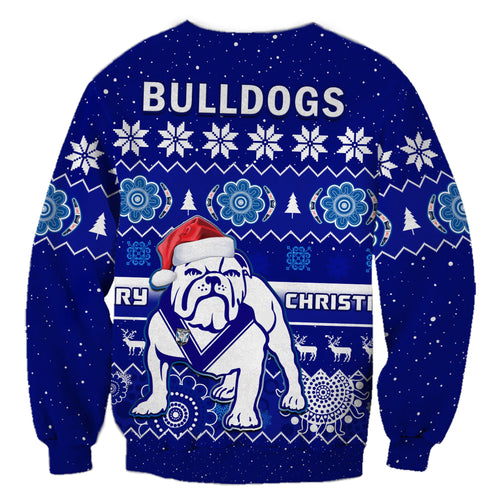 bulldogs-rugby-christmas-sweatshirt-berries-merry-xmas-aboriginal-art