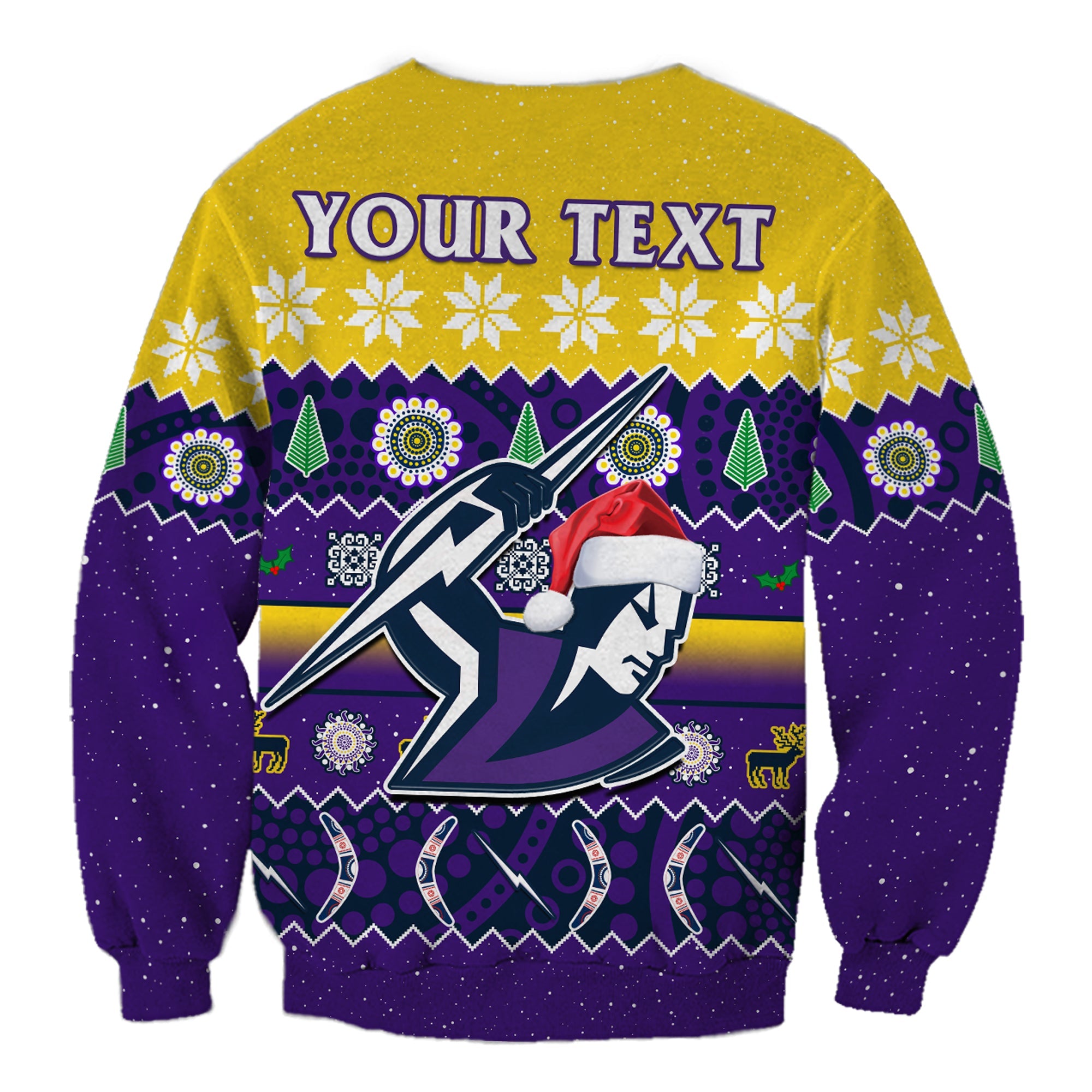 custom-personalised-melbourne-storm-christmas-sweatshirt-aboriginal-art-merry-xmas