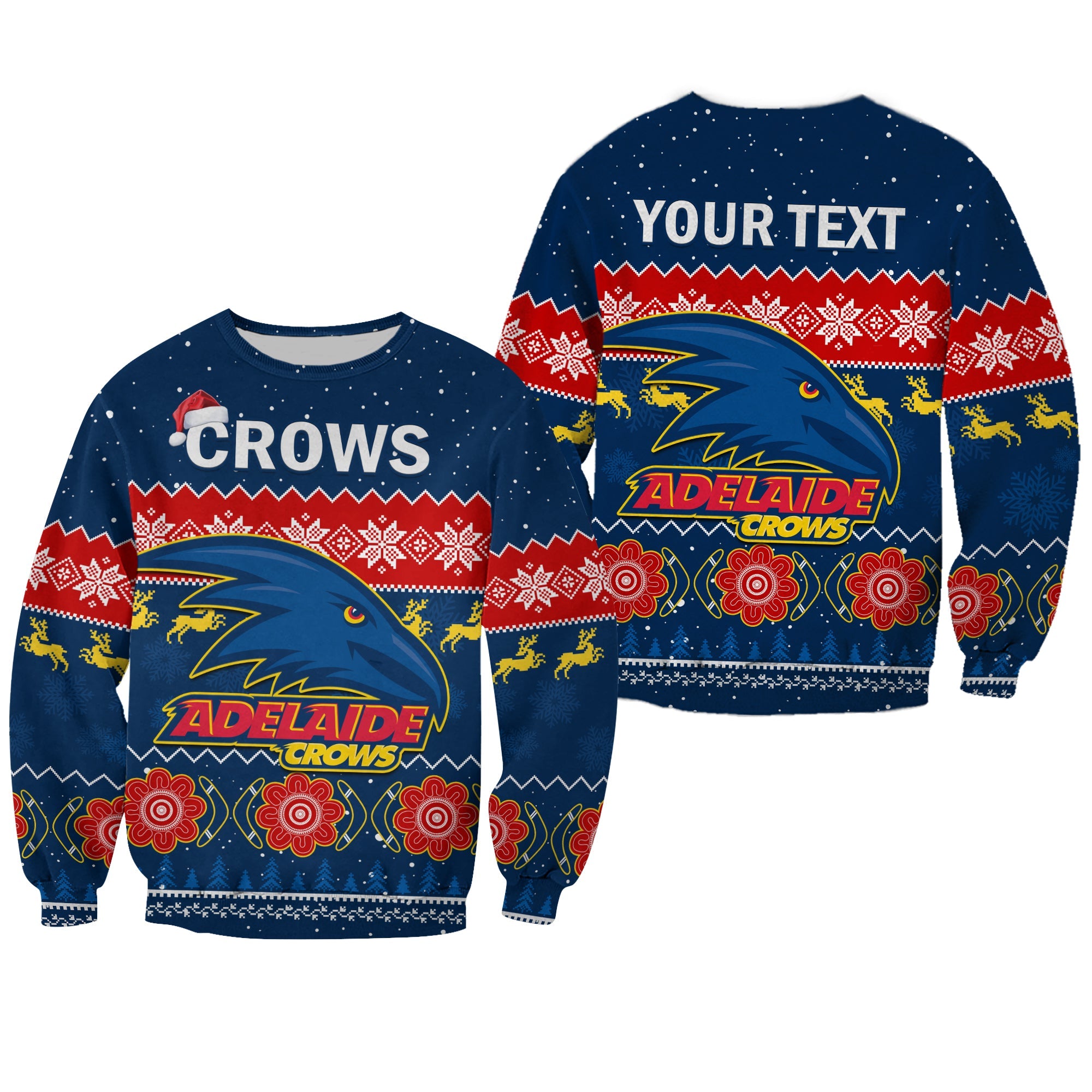custom-personalised-adelaide-football-sweatshirt-crows-indigenous-merry-christmas