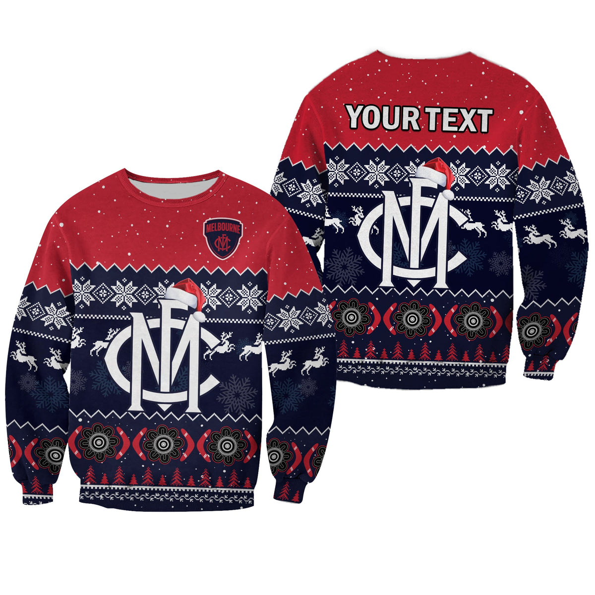 custom-personalised-melbourne-football-sweatshirt-demons-indigenous-merry-christmas