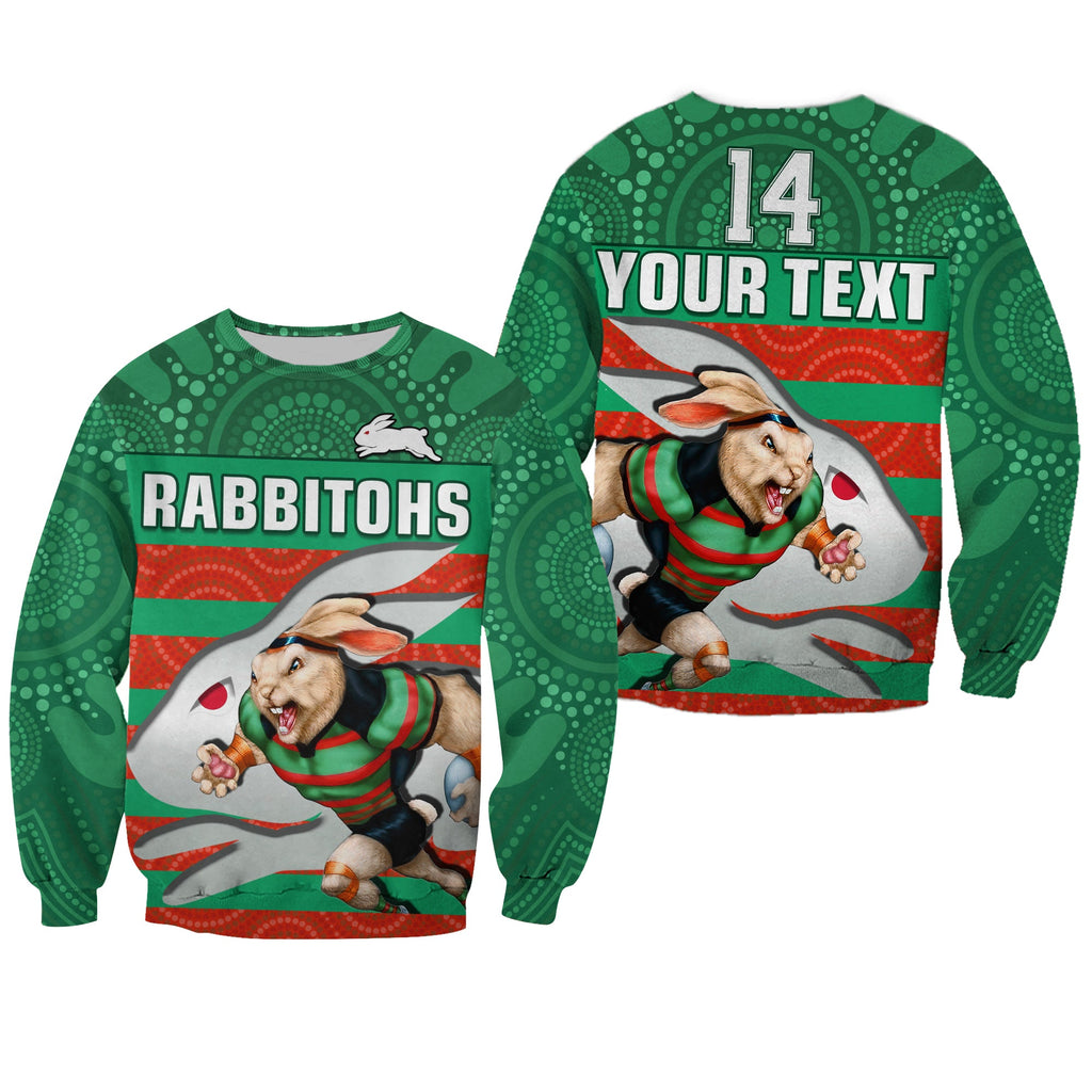 custom-text-and-number-rabbitohs-rugby-sweatshirt-aboriginal-dot-painting-glory-glory-sporty-style
