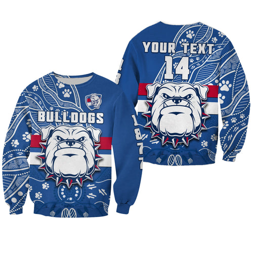 custom-text-and-number-bulldogs-football-sweatshirt-scraggers-1877-aboriginal-dot-painting-newest-version