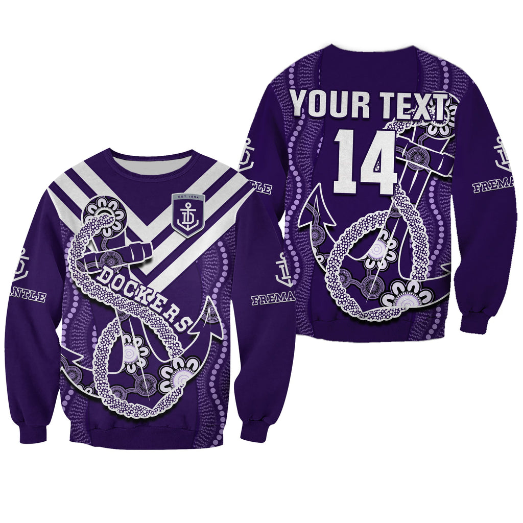 custom-text-and-number-dockers-football-sweatshirt-fremantle-anchor-mix-aboriginal-pattern-dynamic-style