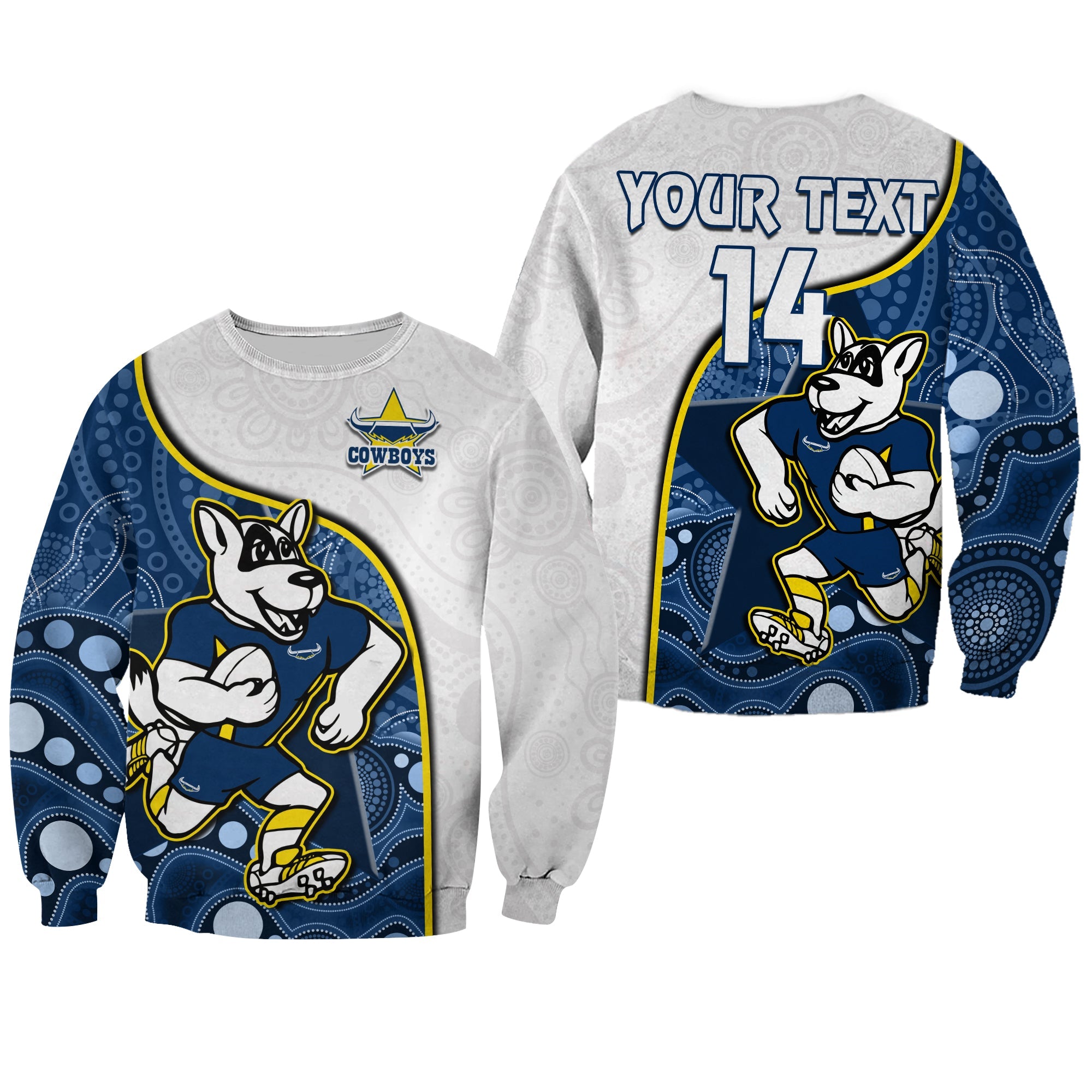 custom-text-and-number-cowboys-rugby-sweatshirt-macost-indigenous-pattern-2022-premiers