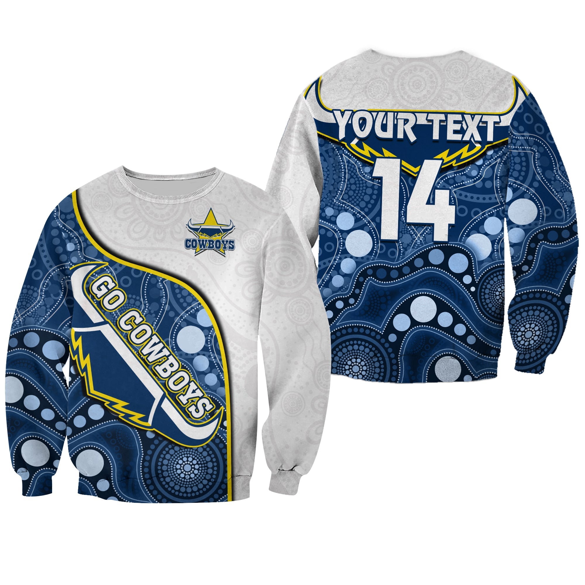custom-text-and-number-cowboys-rugby-sweatshirt-indigenous-pattern-2022-premiers-sporty-style