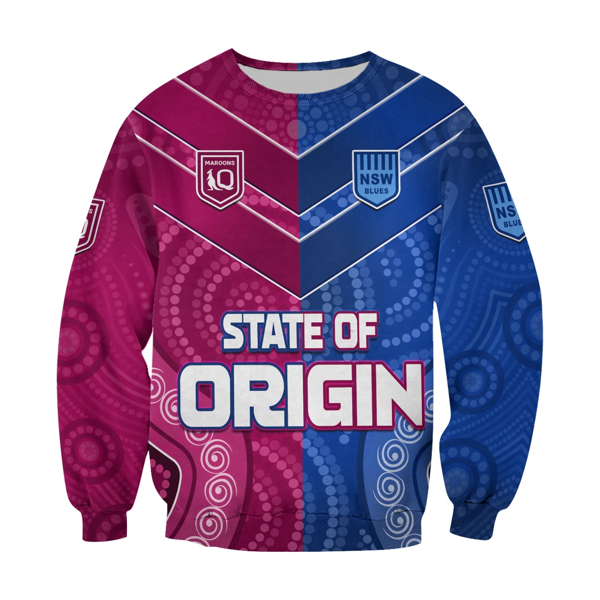 custom-text-and-number-blues-and-maroons-rugby-sweatshirt-origin-nsw-combine-queensland-aboriginal-australian-lt13