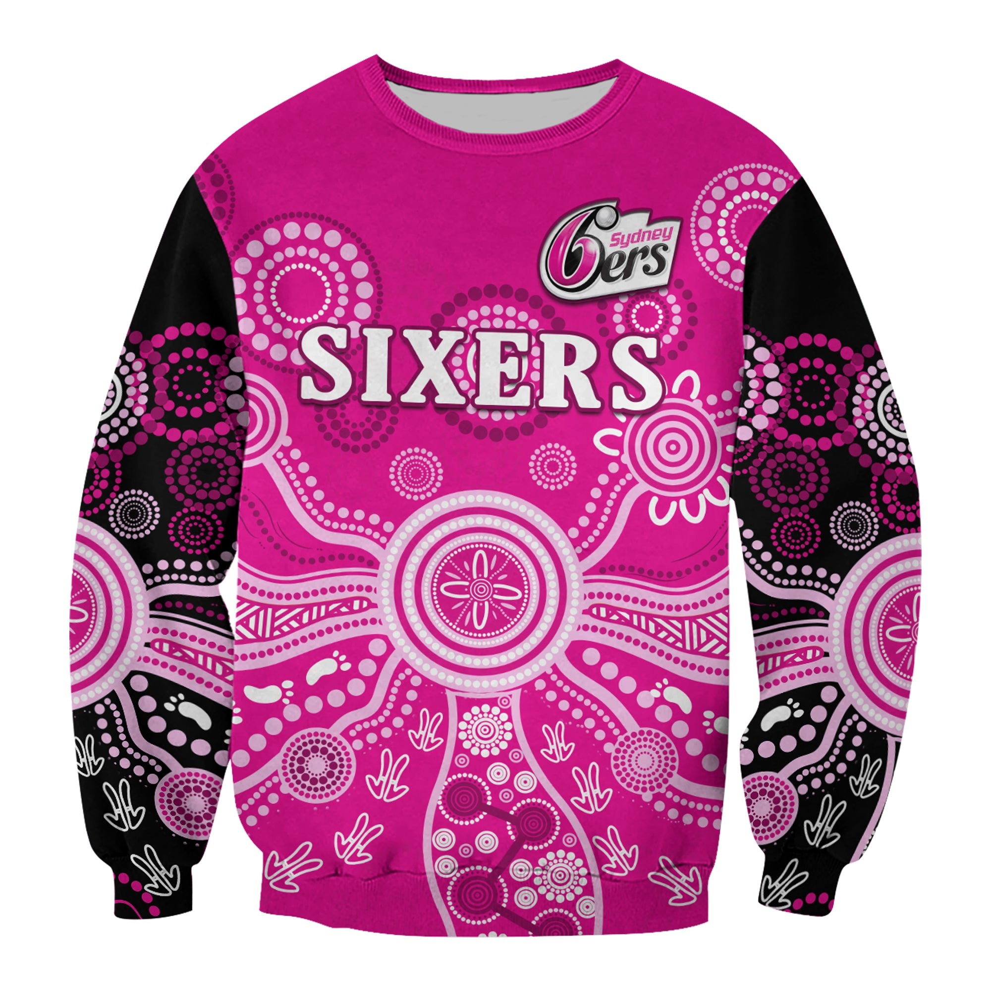 sydney-sixers-sweatshirt-cricket-indigenous-australian-art-ver01