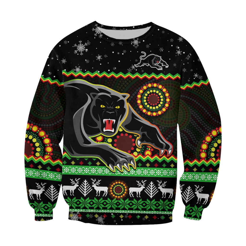 panthers-christmas-sweatshirt-aboriginal-pattern-penrith-black-version