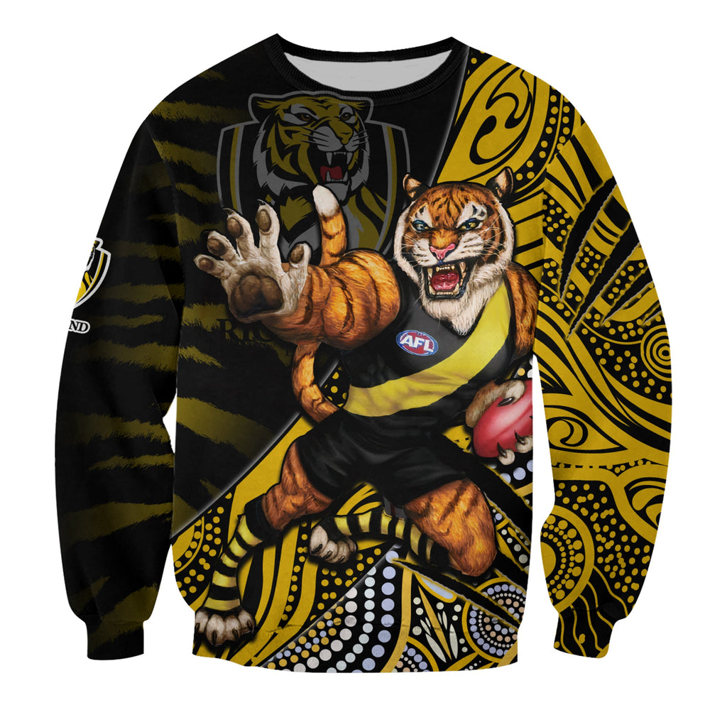 custom-text-and-number-richmond-football-sweatshirt-aboriginal-go-the-tigers-mascot
