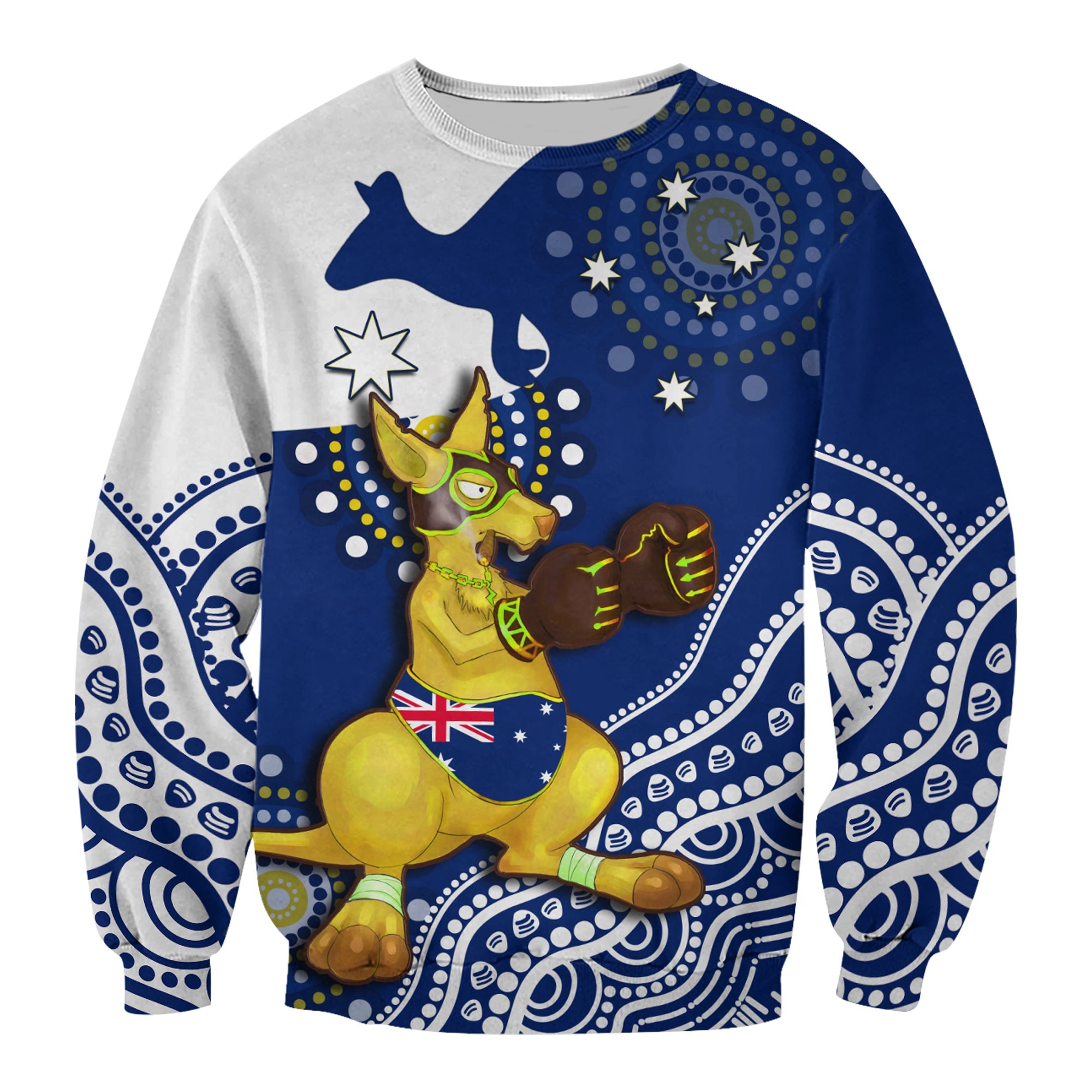 australia-sweatshirt-boxing-kangaroo-indigenous-flag-color-art