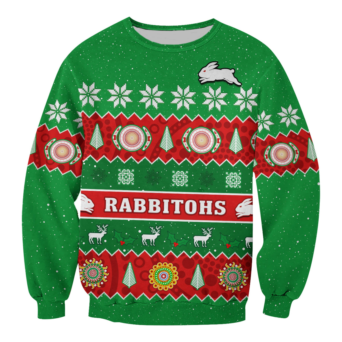 rabbitohs-christmas-sweatshirt-souths-aboriginal-art-merry-xmas