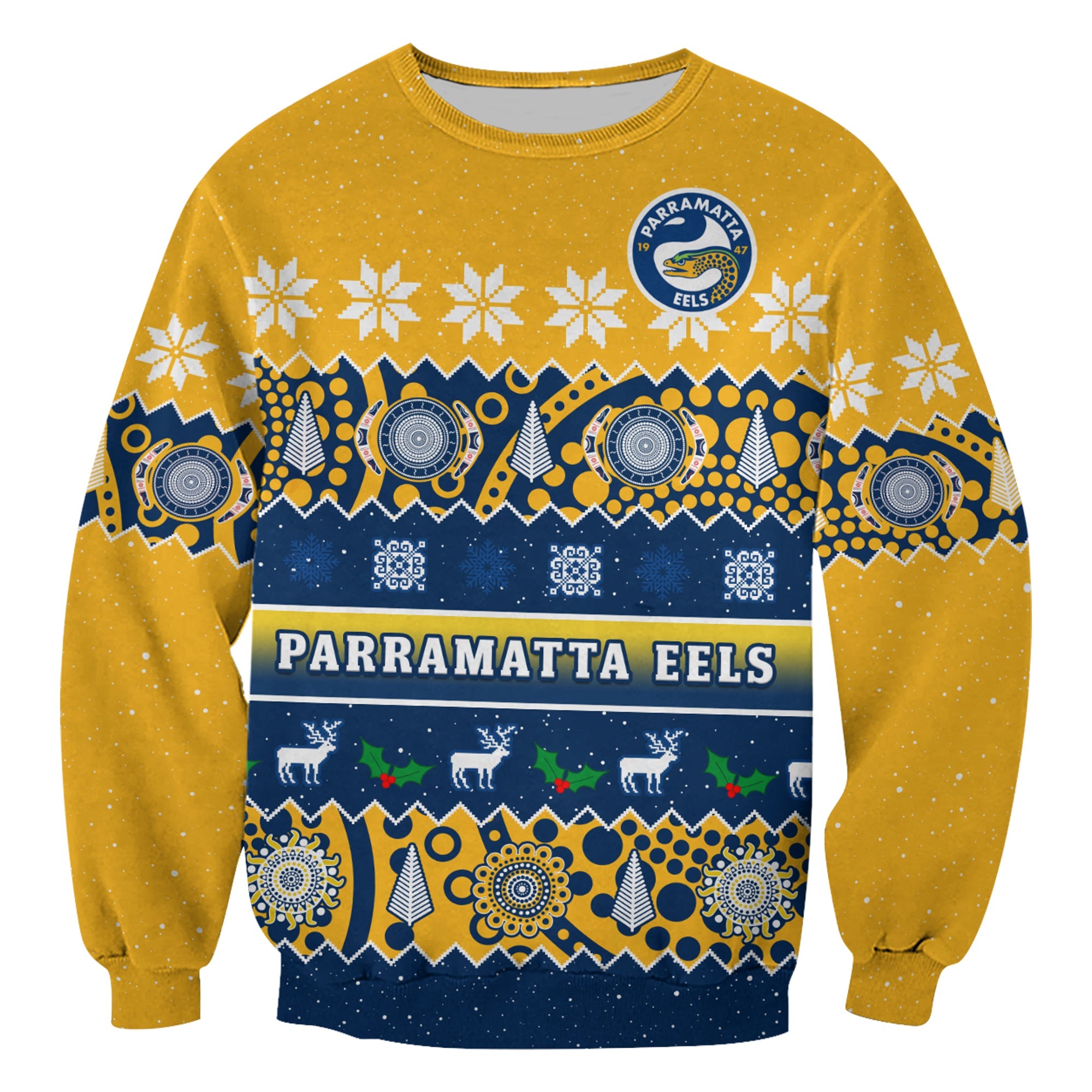 parramatta-eels-christmas-sweatshirt-parra-aboriginal-art-merry-xmas