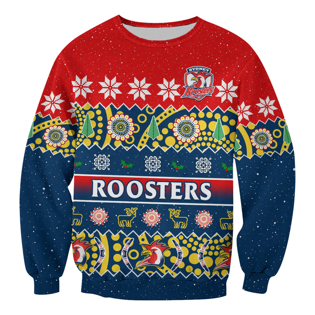custom-personalised-sydney-roosters-christmas-sweatshirt-easts-aboriginal-art-merry-xmas