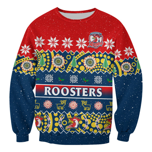 custom-personalised-sydney-roosters-christmas-sweatshirt-easts-aboriginal-art-merry-xmas
