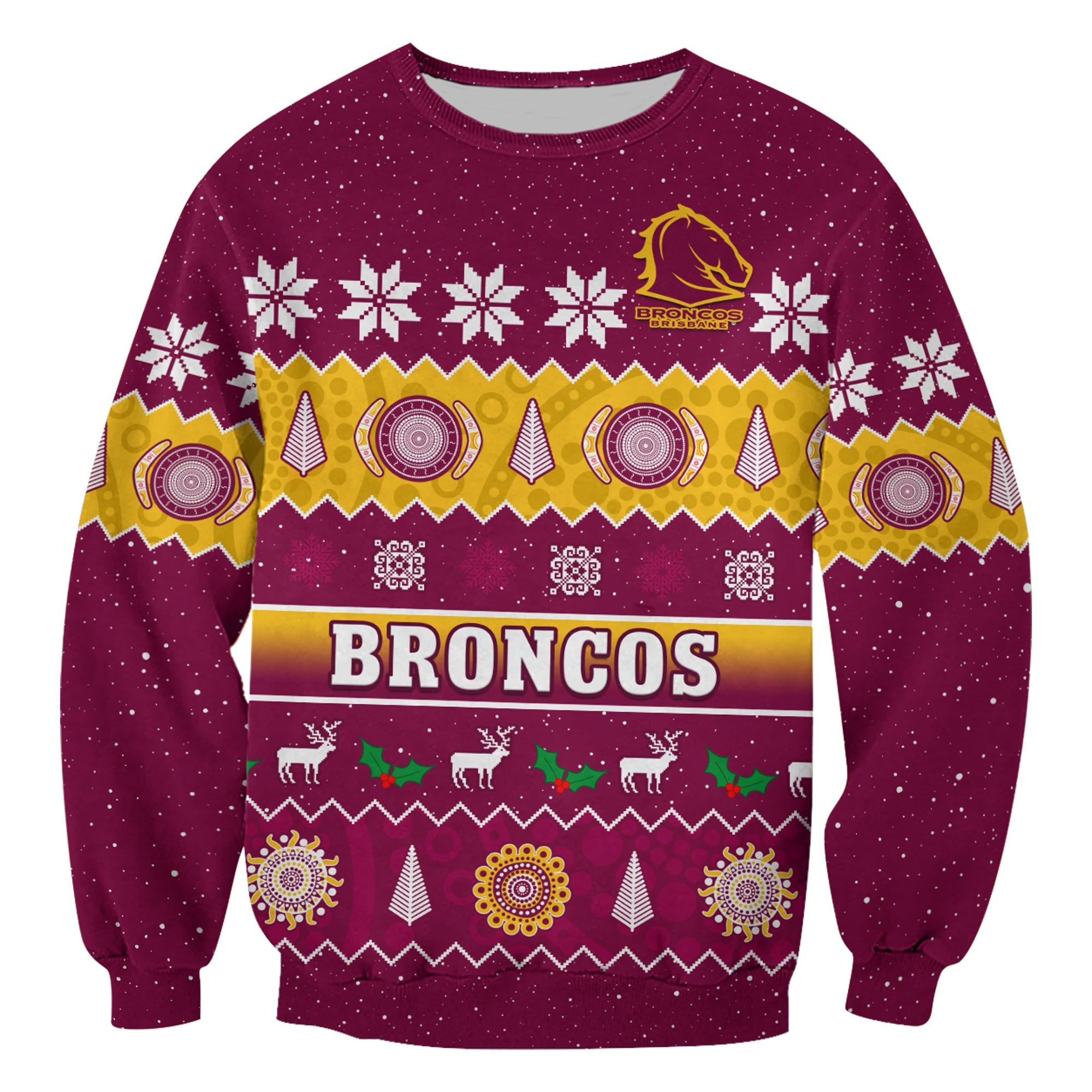 custom-personalised-broncos-christmas-sweatshirt-brisbane-aboriginal-art-merry-xmas