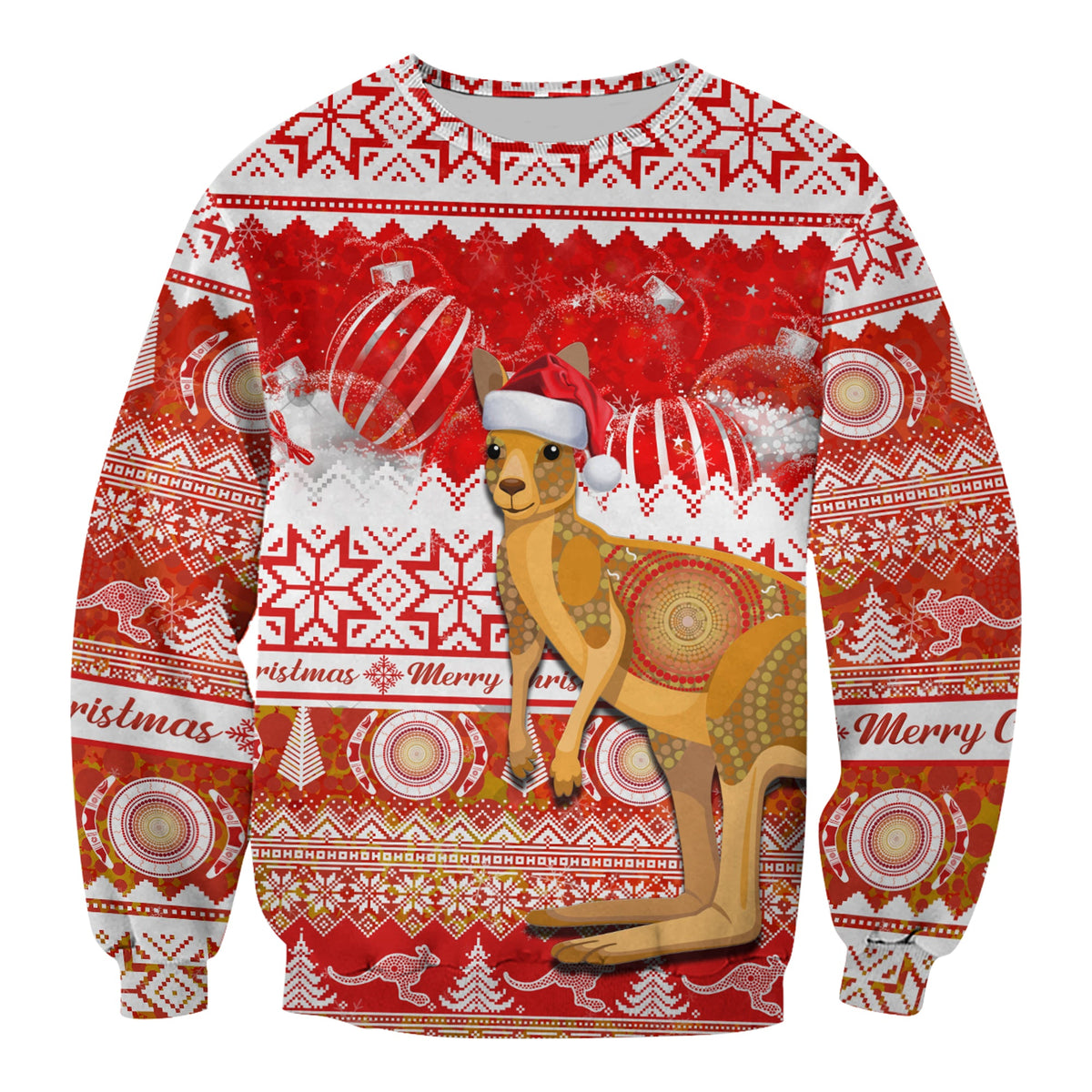 australia-sweatshirt-kangaroo-aboriginal-painting-merry-christmas