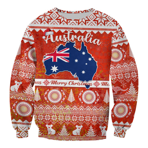 custom-personalised-australia-sweatshirt-australian-map-aboriginal-painting-merry-christmas