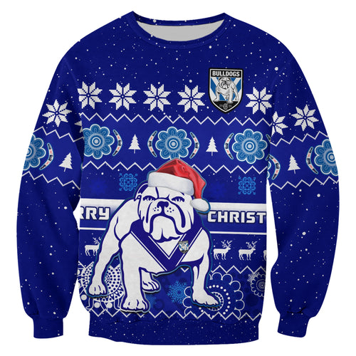 custom-personalised-bulldogs-rugby-christmas-sweatshirt-berries-merry-xmas-aboriginal-art