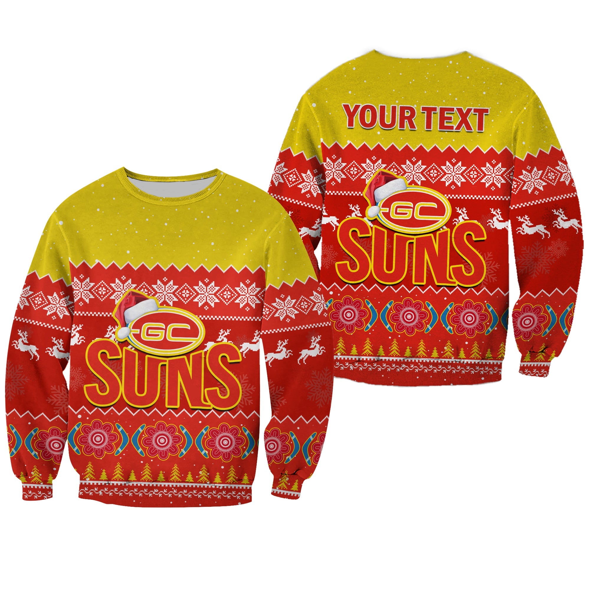 custom-personalised-gold-coast-football-sweatshirt-suns-aboriginal-merry-christmas