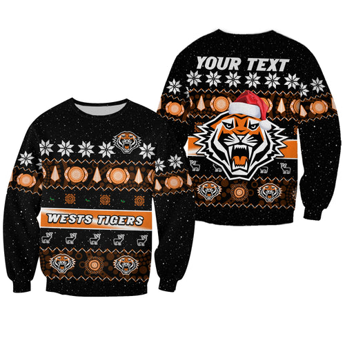 custom-personalised-wests-tigers-christmas-sweatshirt-aboriginal-art-merry-xmas