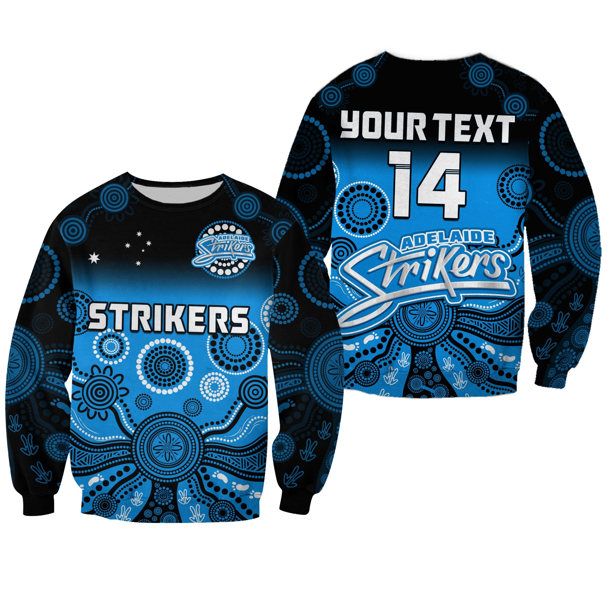 custom-text-and-number-adelaide-strikers-sweatshirt-gradient-aboriginal-dot-painting