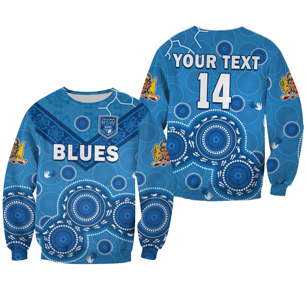 custom-text-and-number-nsw-blues-rugby-sweatshirt-new-south-wales-aboriginal-dot-painting-unique-version