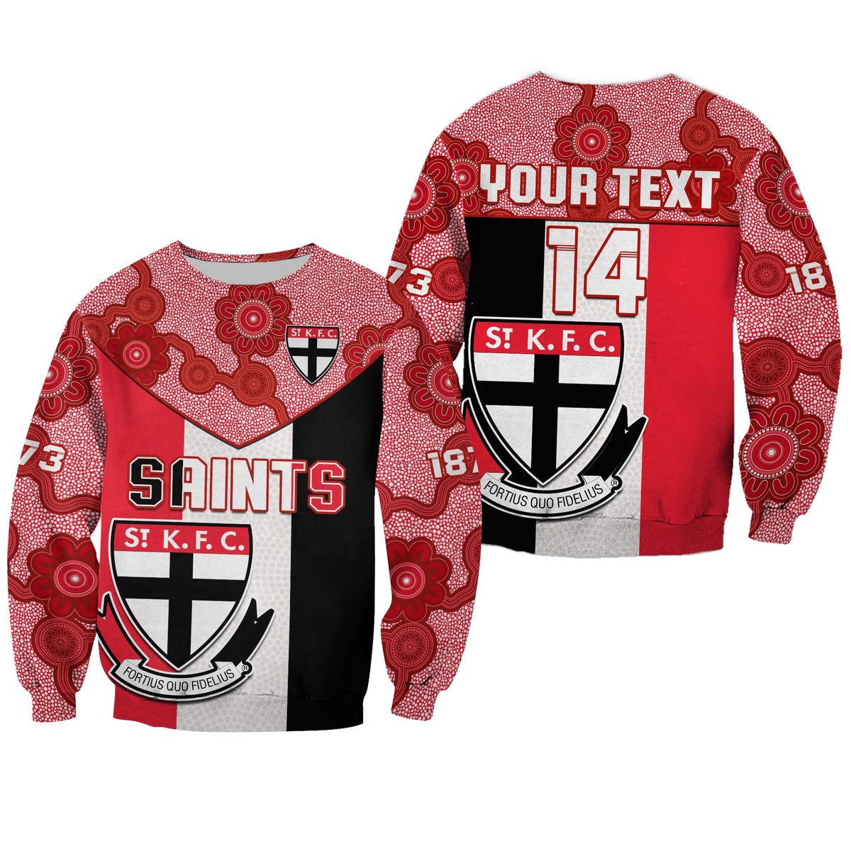 custom-text-and-number-saints-football-sweatshirt-st-kilda-1873-aboriginal-dot-painting