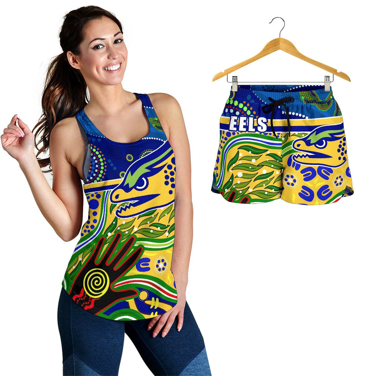 combo-racerback-tank-and-women-short-eels-naidoc-special