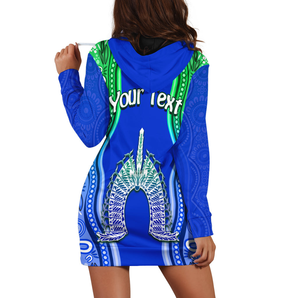 custom-personalised-torres-strait-islands-hoodie-dress-the-dhari-mix-aboriginal-turtle-version-blue